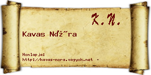 Kavas Nóra névjegykártya